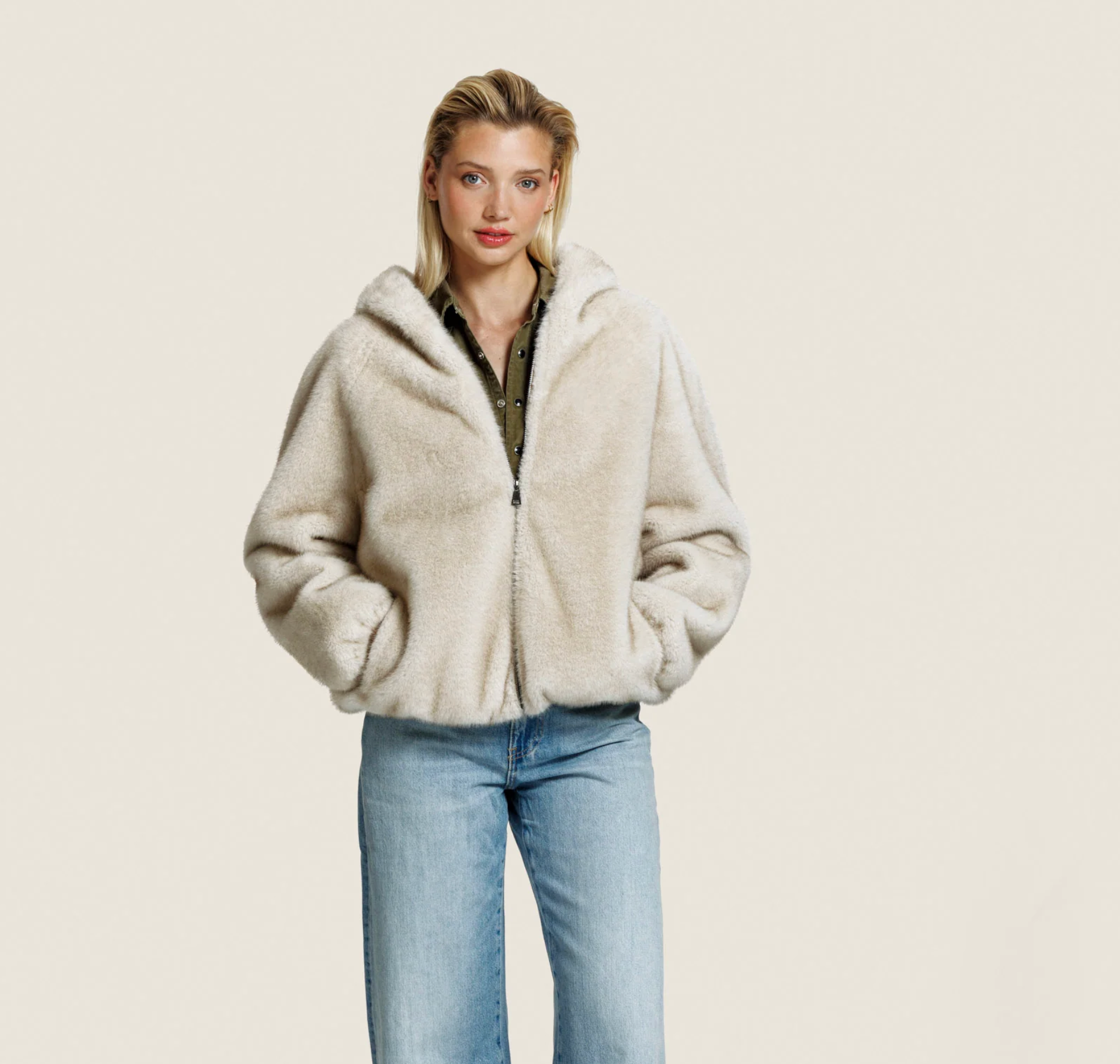 ALTER EGO JADA FAUX MINK BEGE