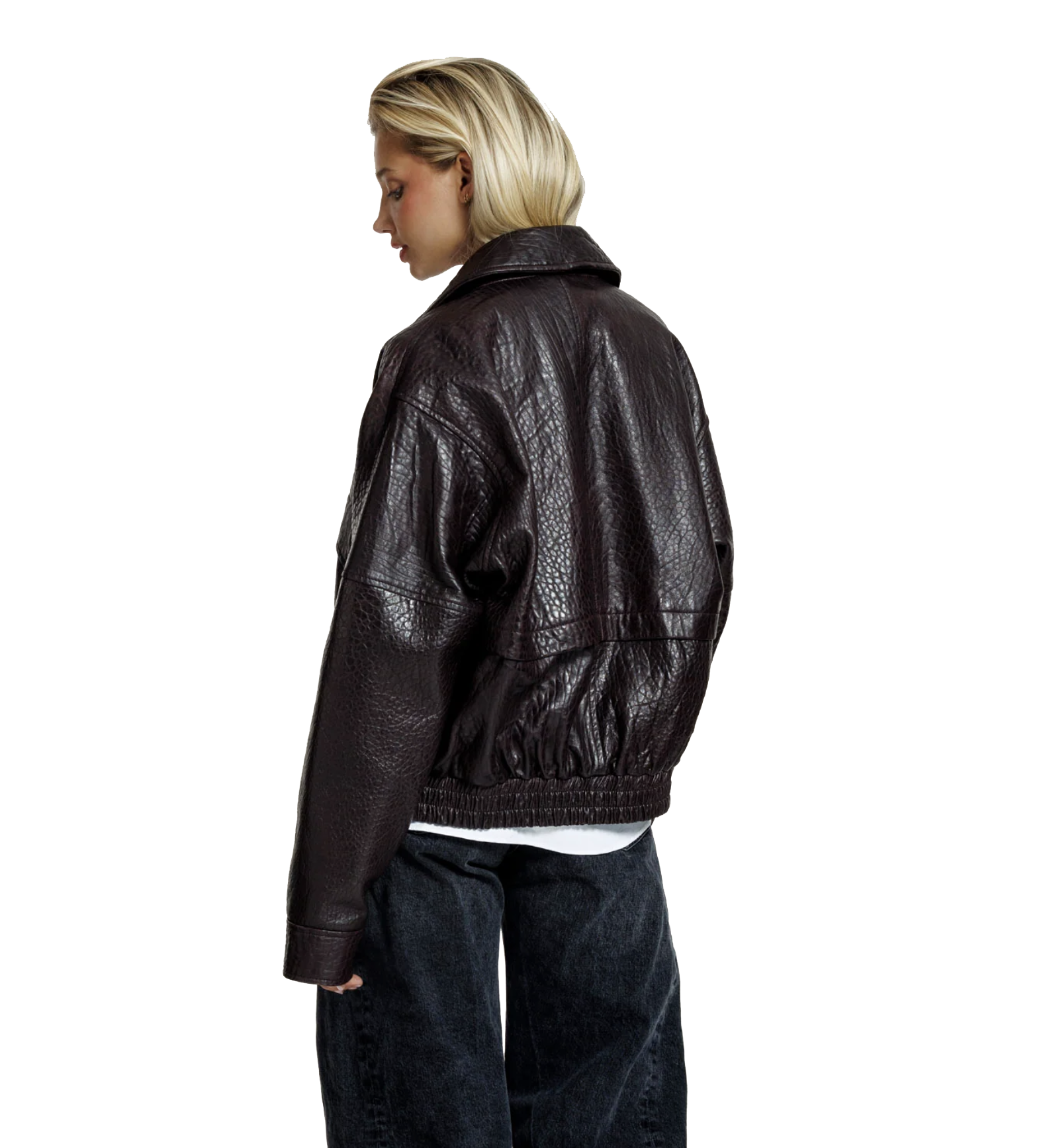 ALTER EGO RIVER LEATHER JACKET BURGUNDY