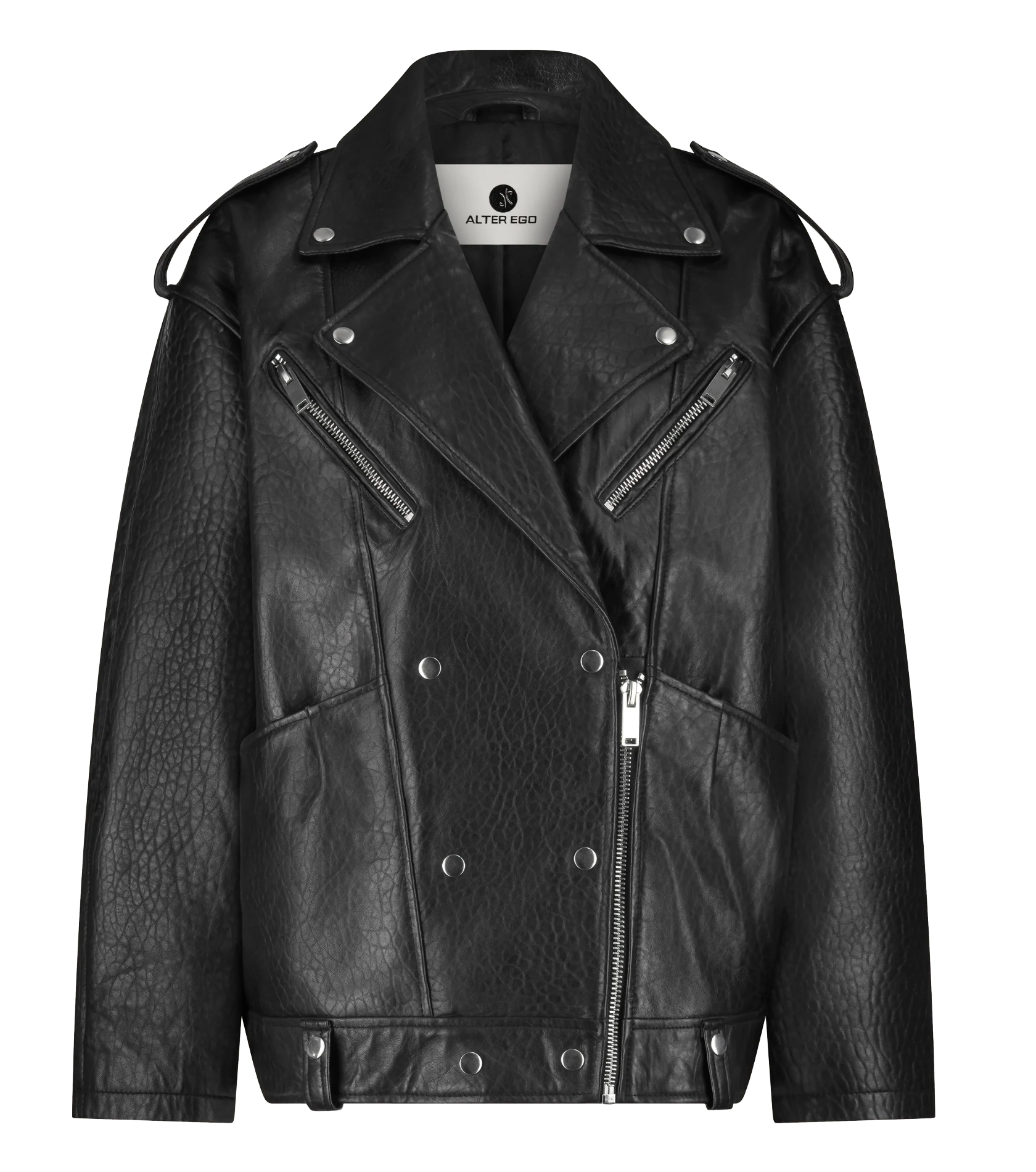 ALTER EGO CARMEL LEATHER JACKET BLACK