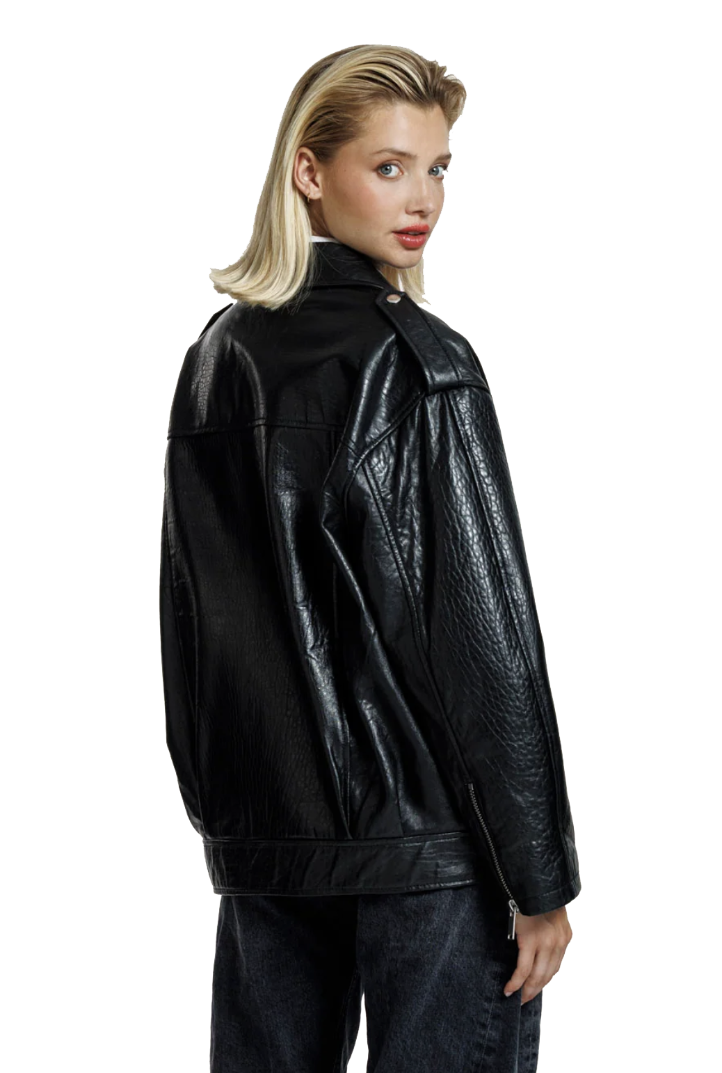 ALTER EGO CARMEL LEATHER JACKET BLACK