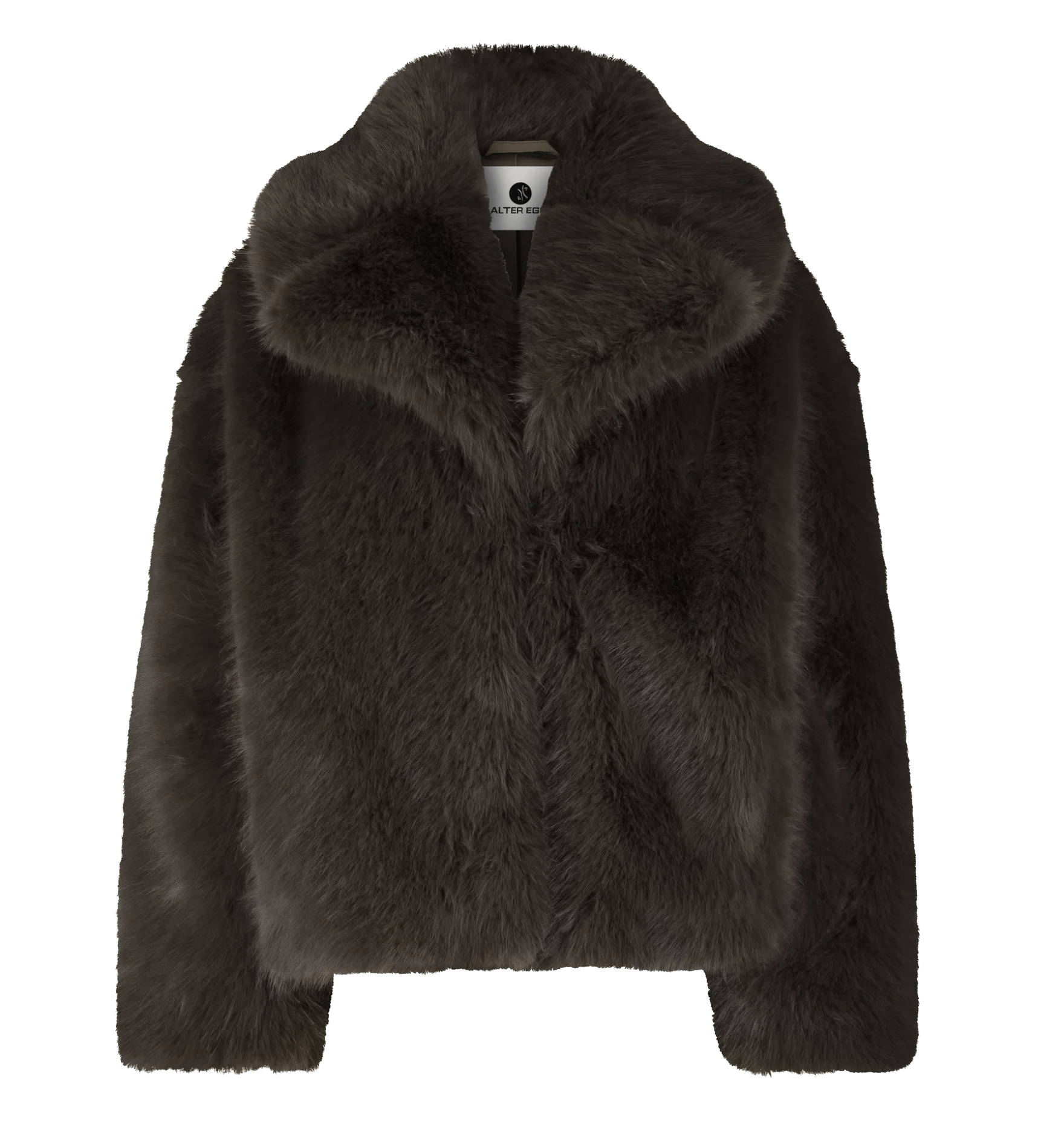 ALTER EGO NOVI FAKE FUR JACKET DARK BROWN