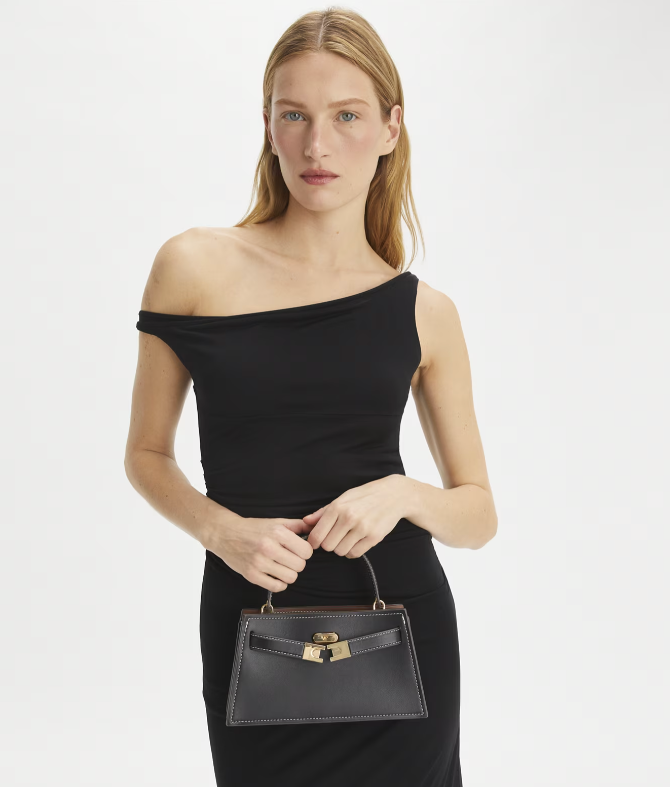 TORY BURCH LEE PEBBLE MINI HANDLE BLACK