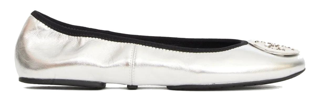 TORY BURCH REVA TRAVEL BALLET SILVER