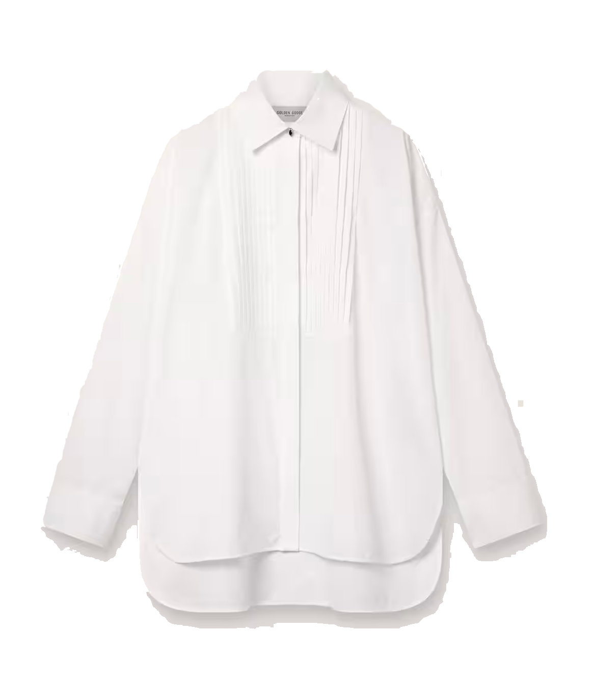 GOLDEN GOOSE OVER SHIRT WHITE PLEATED DETAILS BY PAUL WARMER 