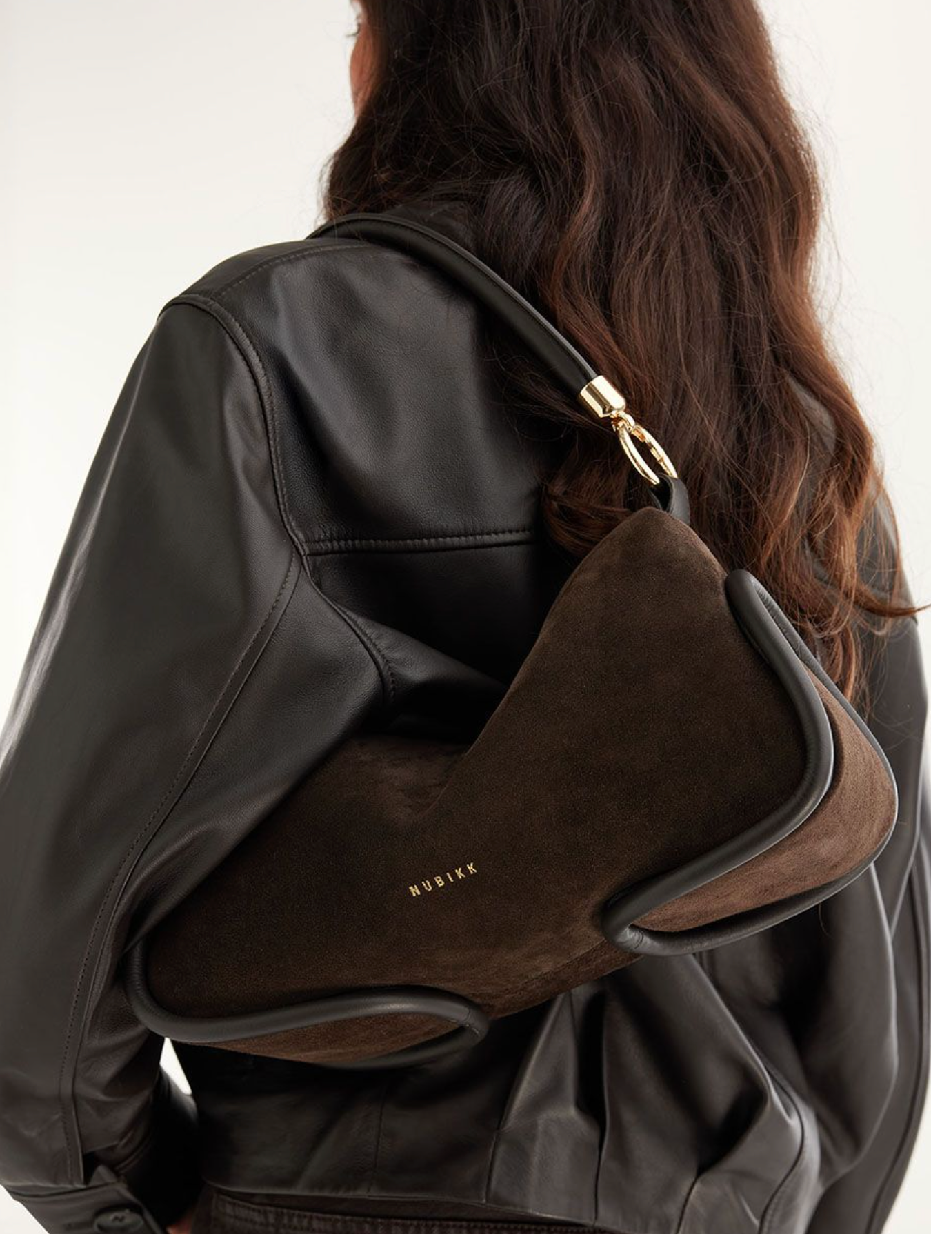 NUBIKK BIBI BAG DARK BROW SUEDE