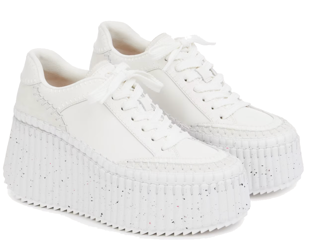 CHLOE NAMA WEDGE SNEAKER WHITE