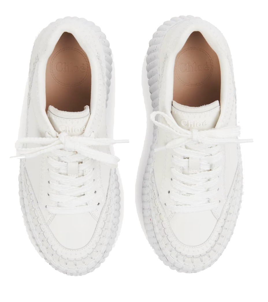 CHLOE NAMA WEDGE SNEAKER WHITE