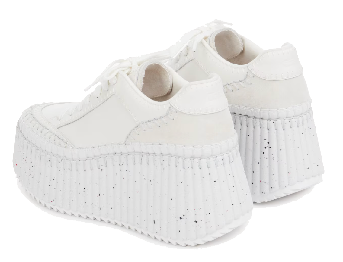 CHLOE NAMA WEDGE SNEAKER WHITE
