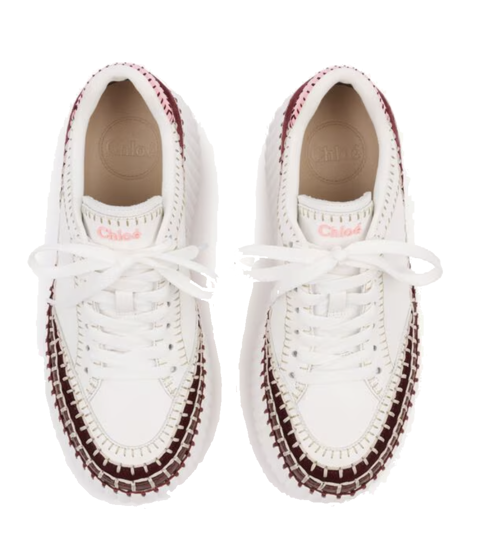 CHLOE NAMA WEDGE SNEAKER BURGUNDY PINK