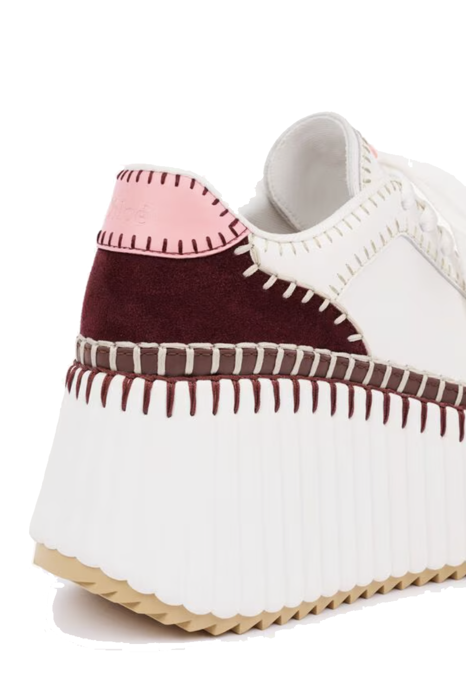 CHLOE NAMA WEDGE SNEAKER BURGUNDY PINK