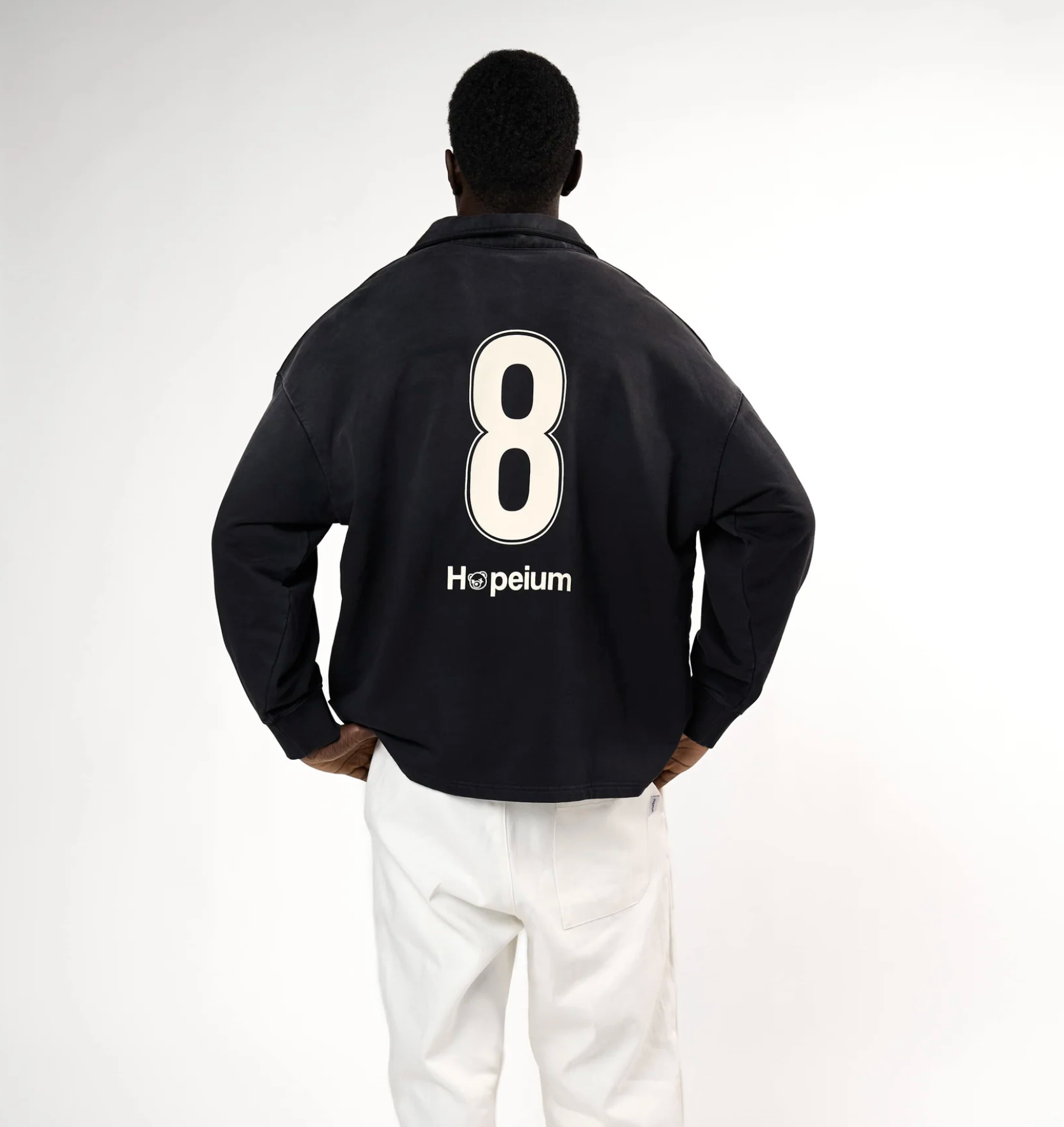 HOPEIUM FOOTBALL POLO SWEAT BLACK