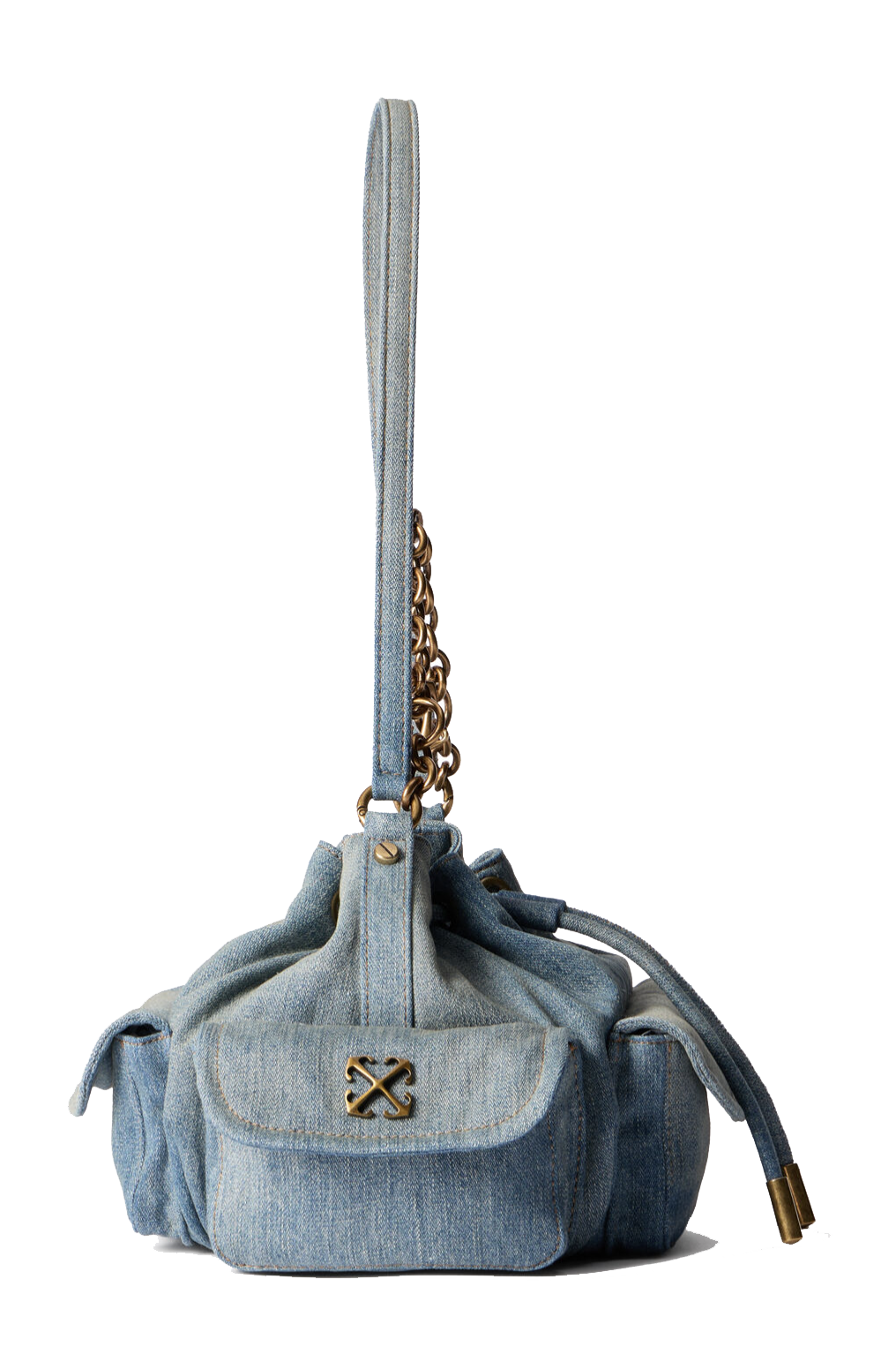 OFF WHITE DUMBO B BUCKET BAG DENIM DIRTY BLUE