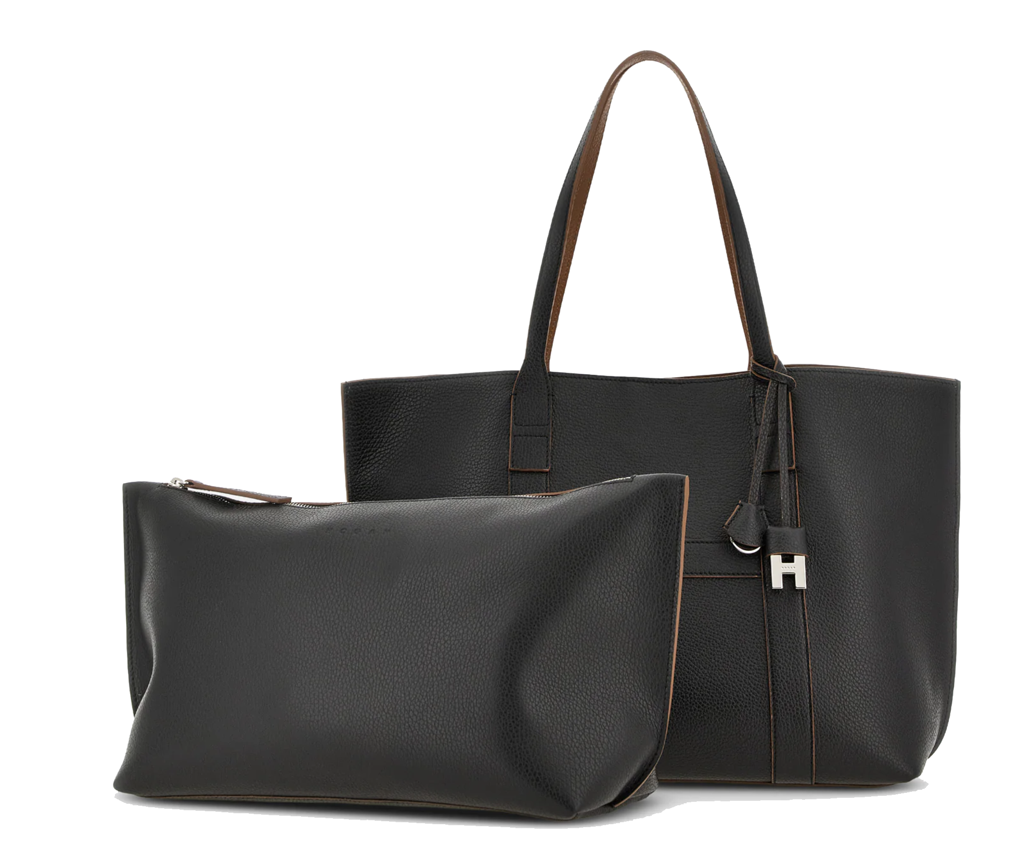 HOGAN SCRIPT SHOPPING BAG BLACK