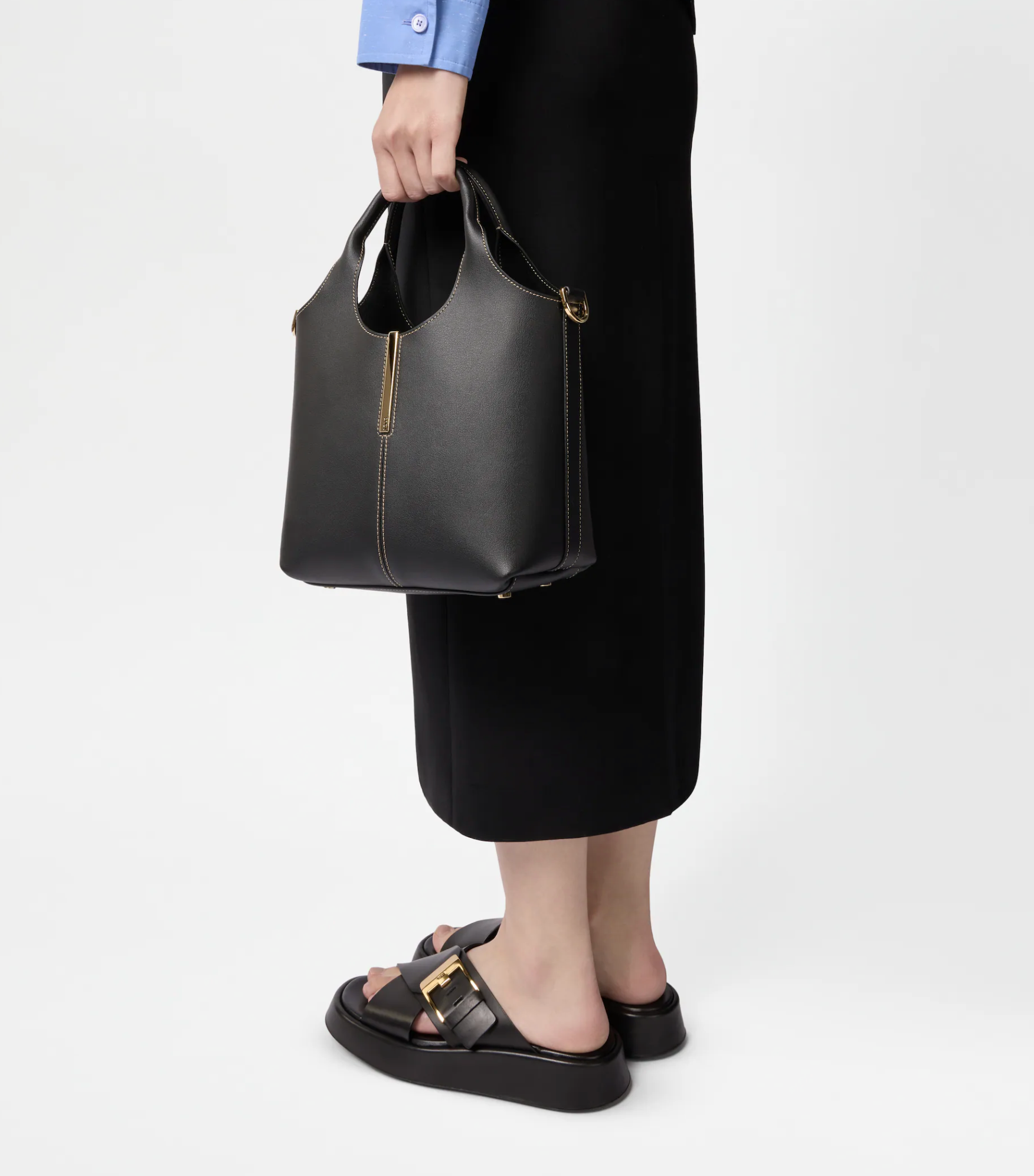 TOD'S TOTE SHOPPING BAG MINI BLACK