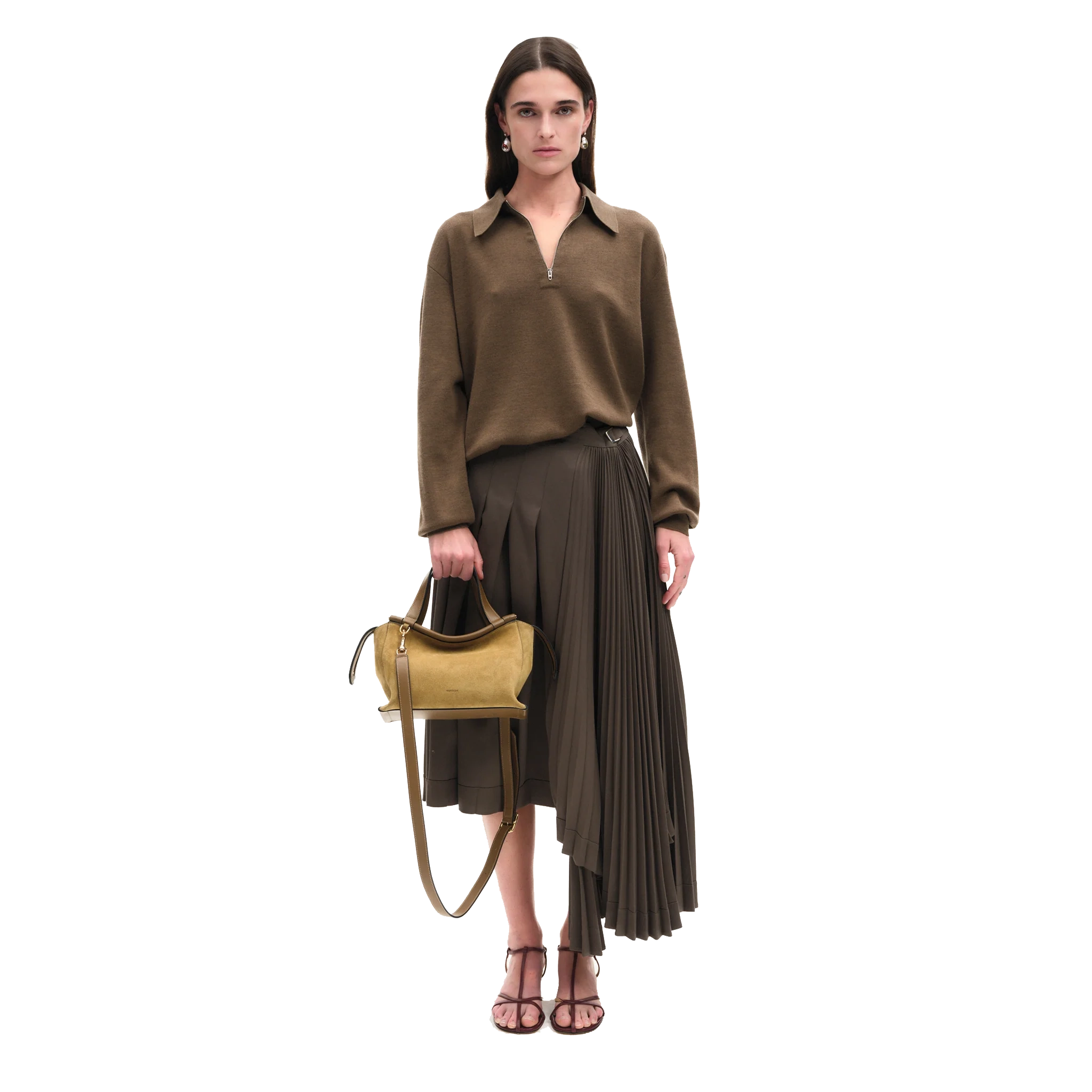 WANDLER IDA BAG SMALL KHAKI SUEDE