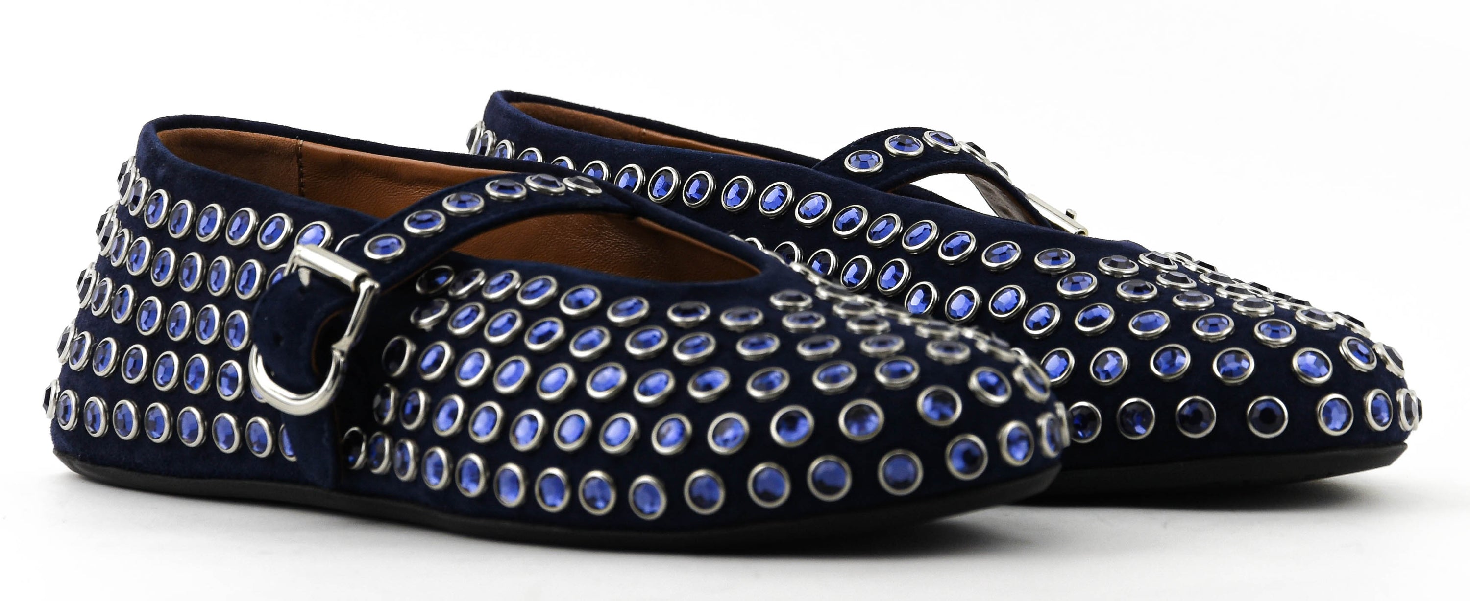 ALAIA STRASS BALLERINA BLUE FONCE