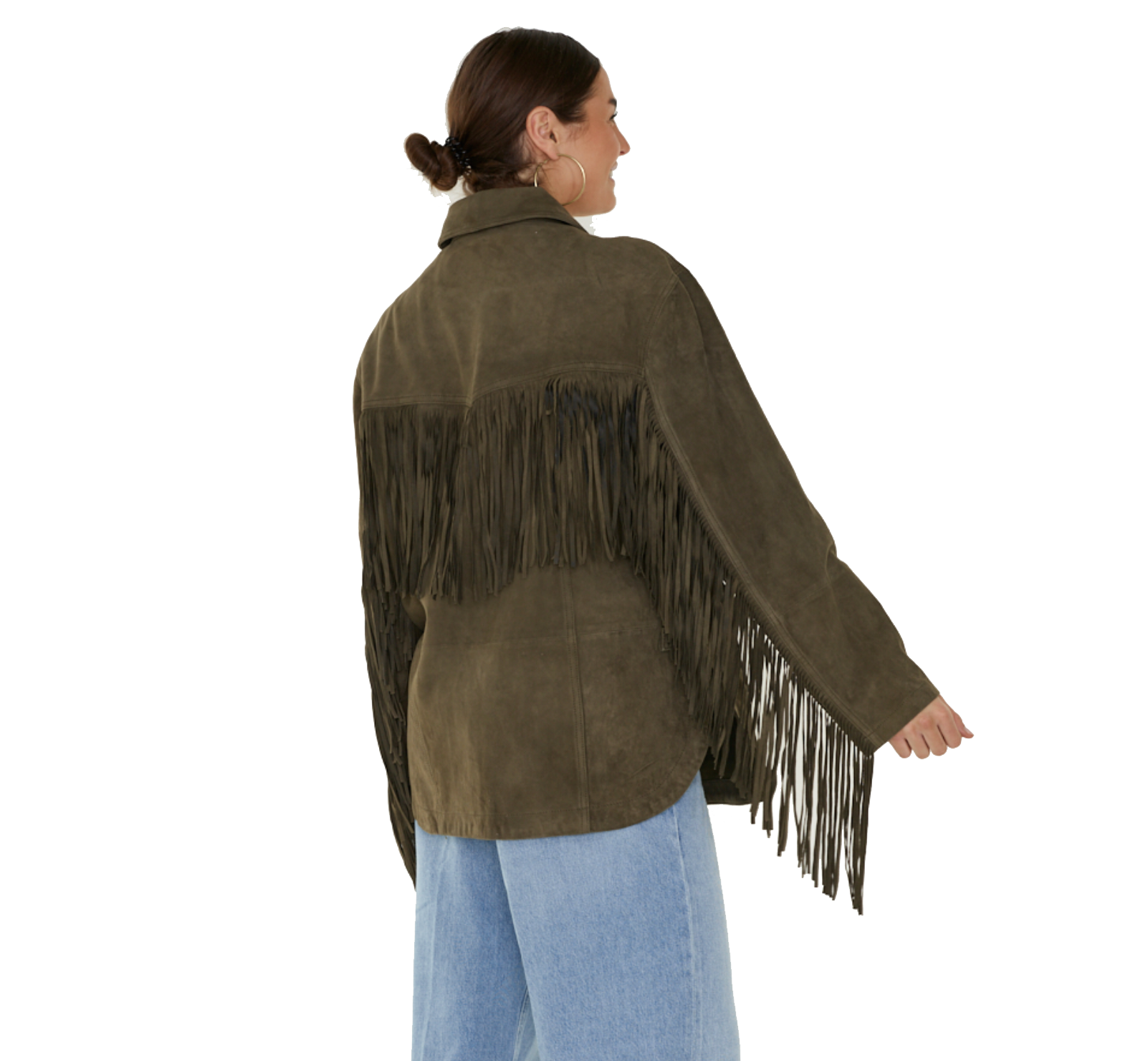 ALTER EGO GINNY JACKET FRINGES OLIVE