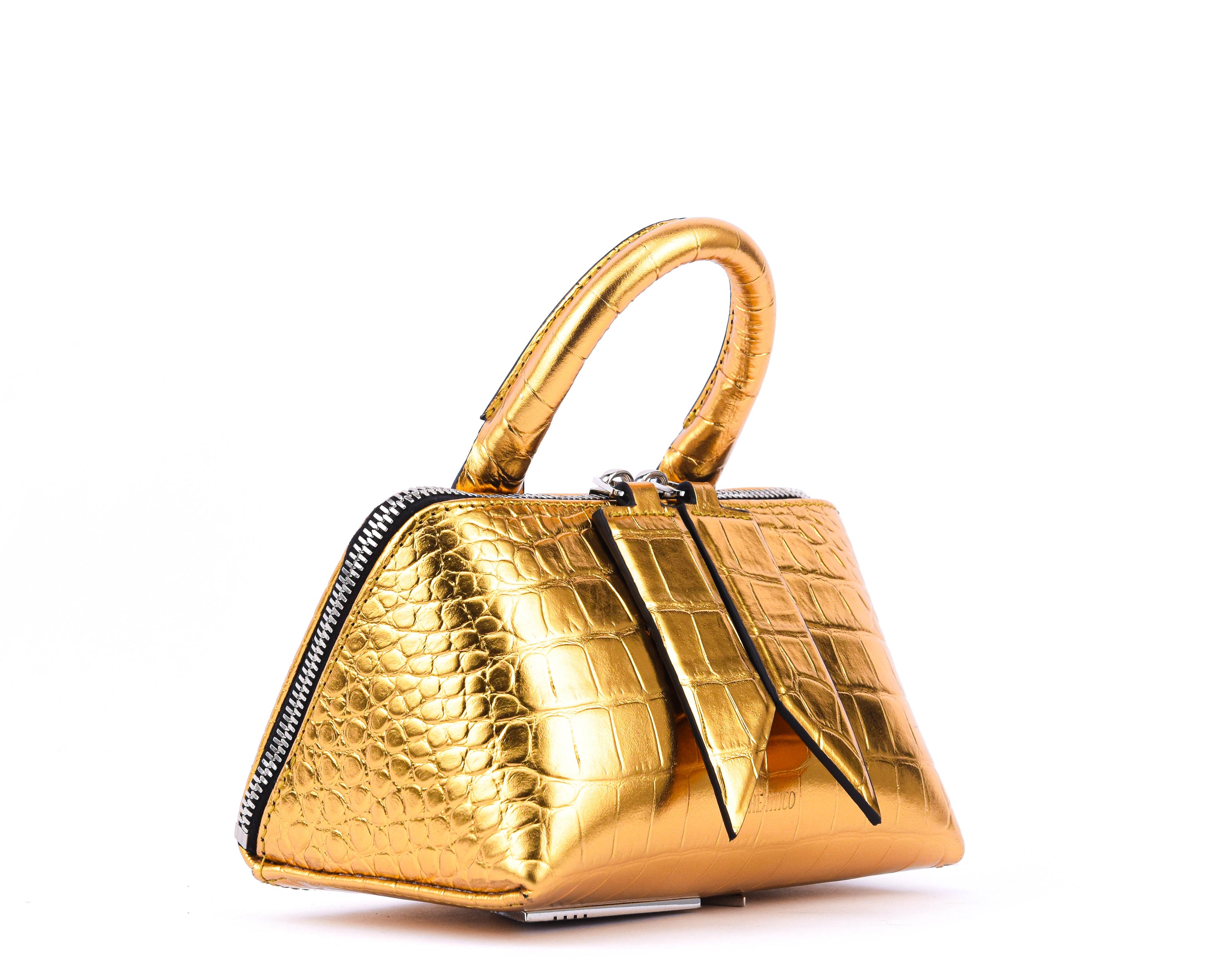 THE ATTICO FRIDAY CROCO GOLD MINI
