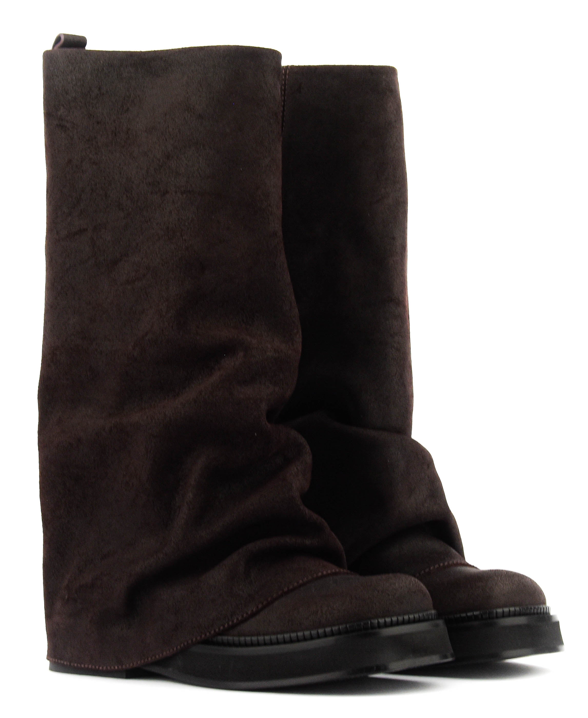 THE ATTICO ROBIN BOOTS DARK VIOLET SUEDE