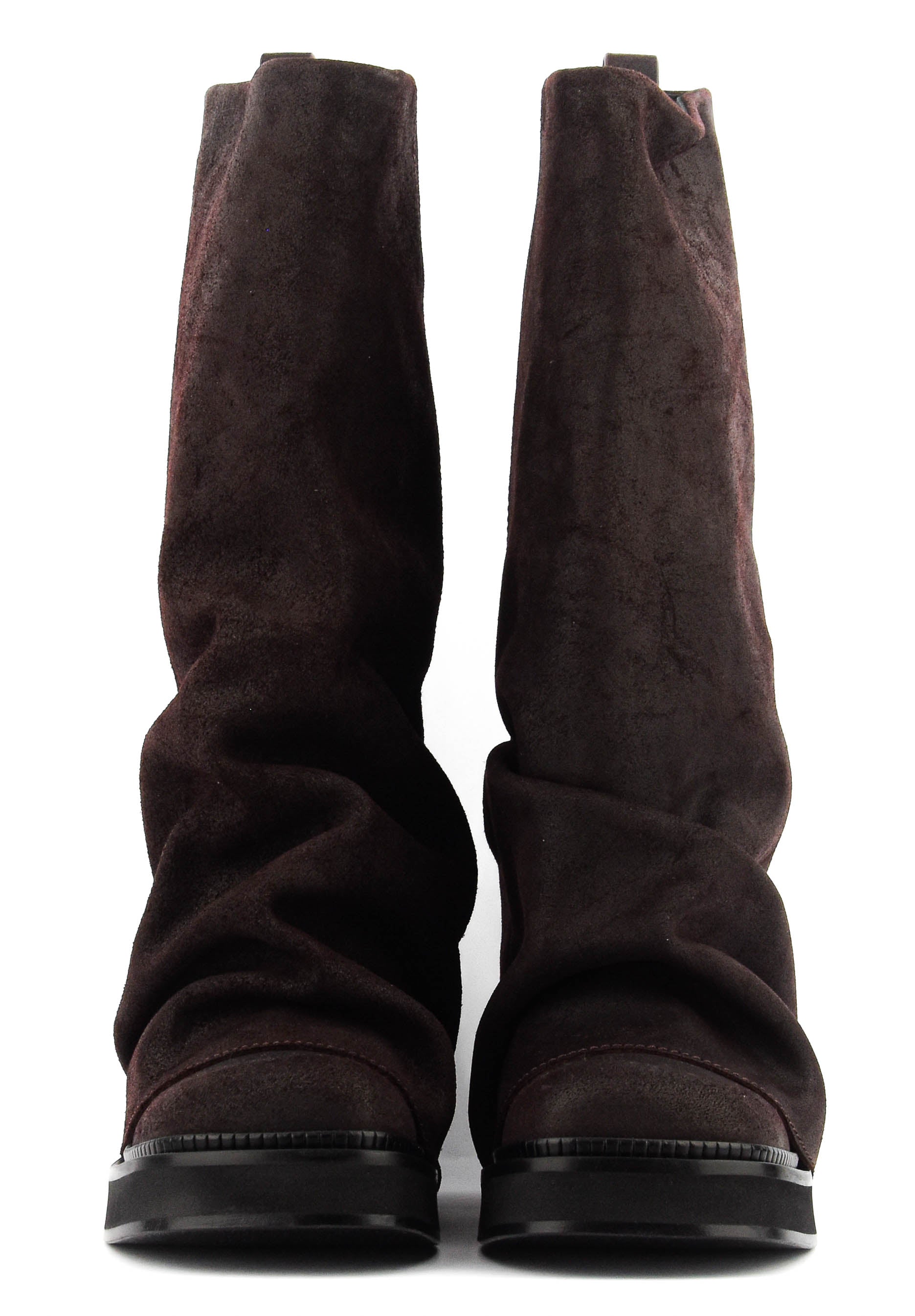 THE ATTICO ROBIN BOOTS DARK VIOLET SUEDE