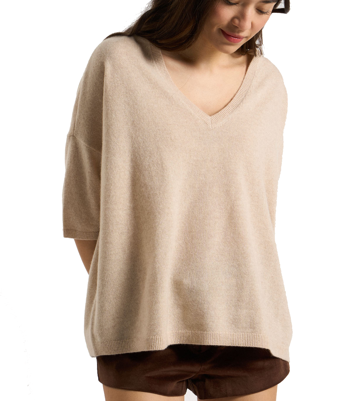 LES TRICOTS DE LEA CASHMERE PULL BEIGE CHINE