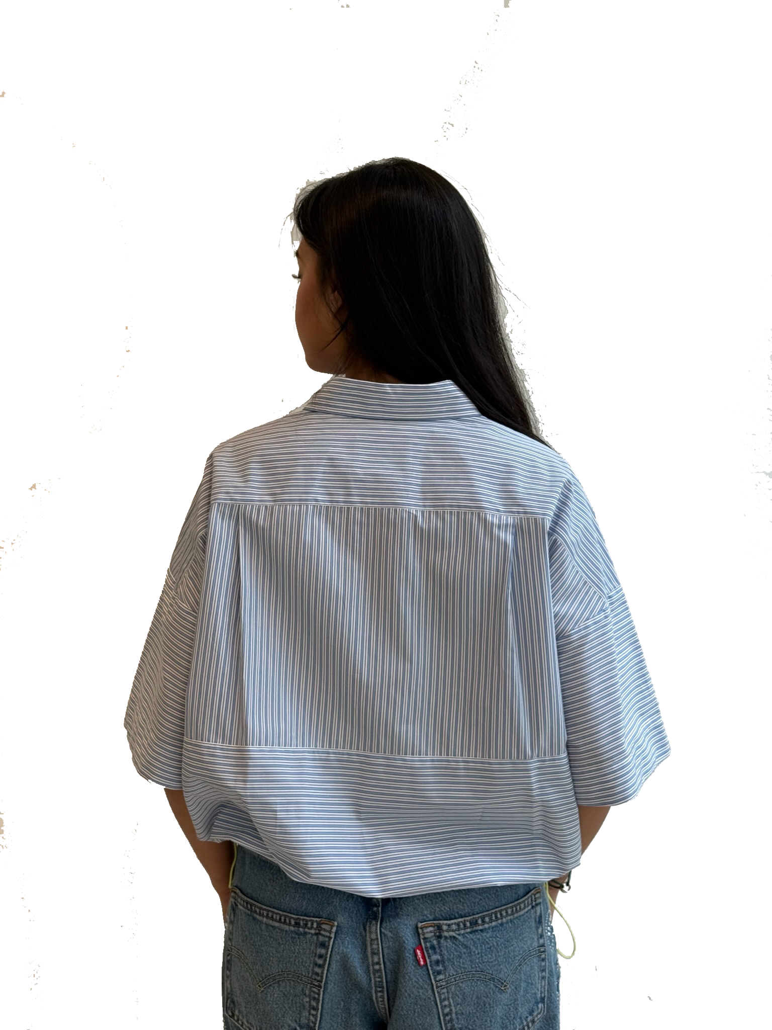 ACCADEMIA PETRA CROPPED SHIRT BLUE
