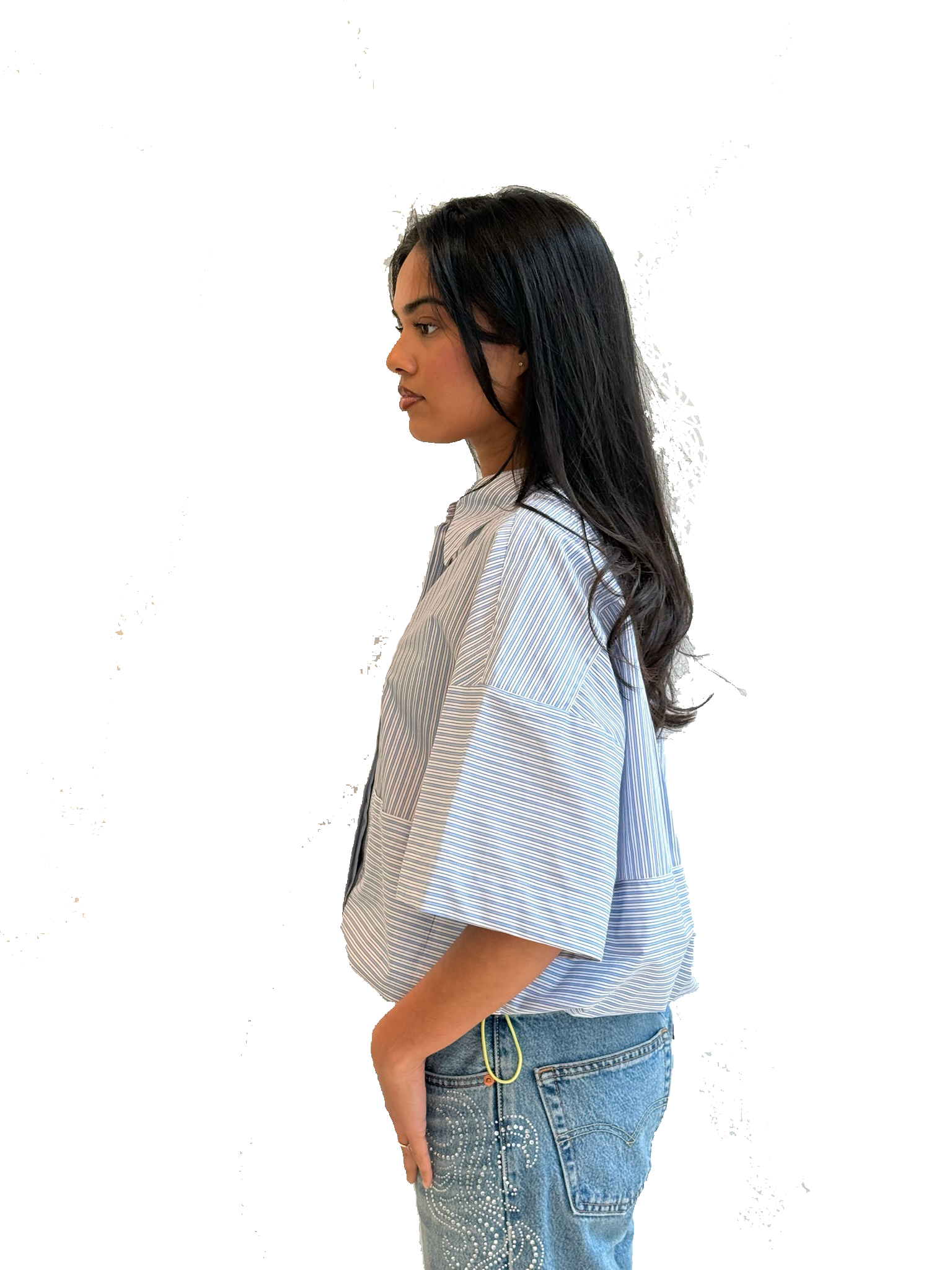 ACCADEMIA PETRA CROPPED SHIRT BLUE