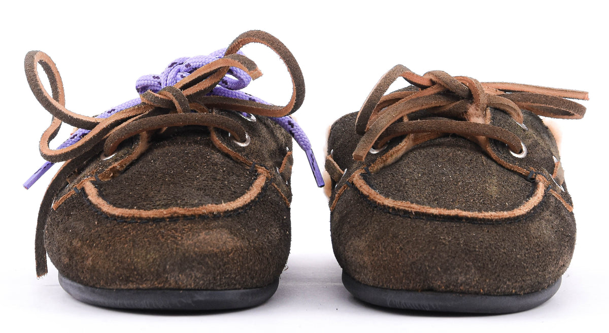 POSA BOAT MULE FUR BRUSHED SUEDE DAYTONA GREY