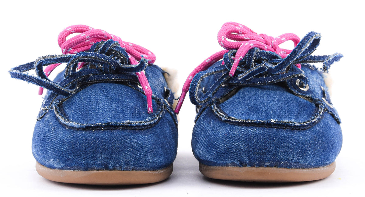 POSA BOAT MULE FUR DENIM DARK BLUE