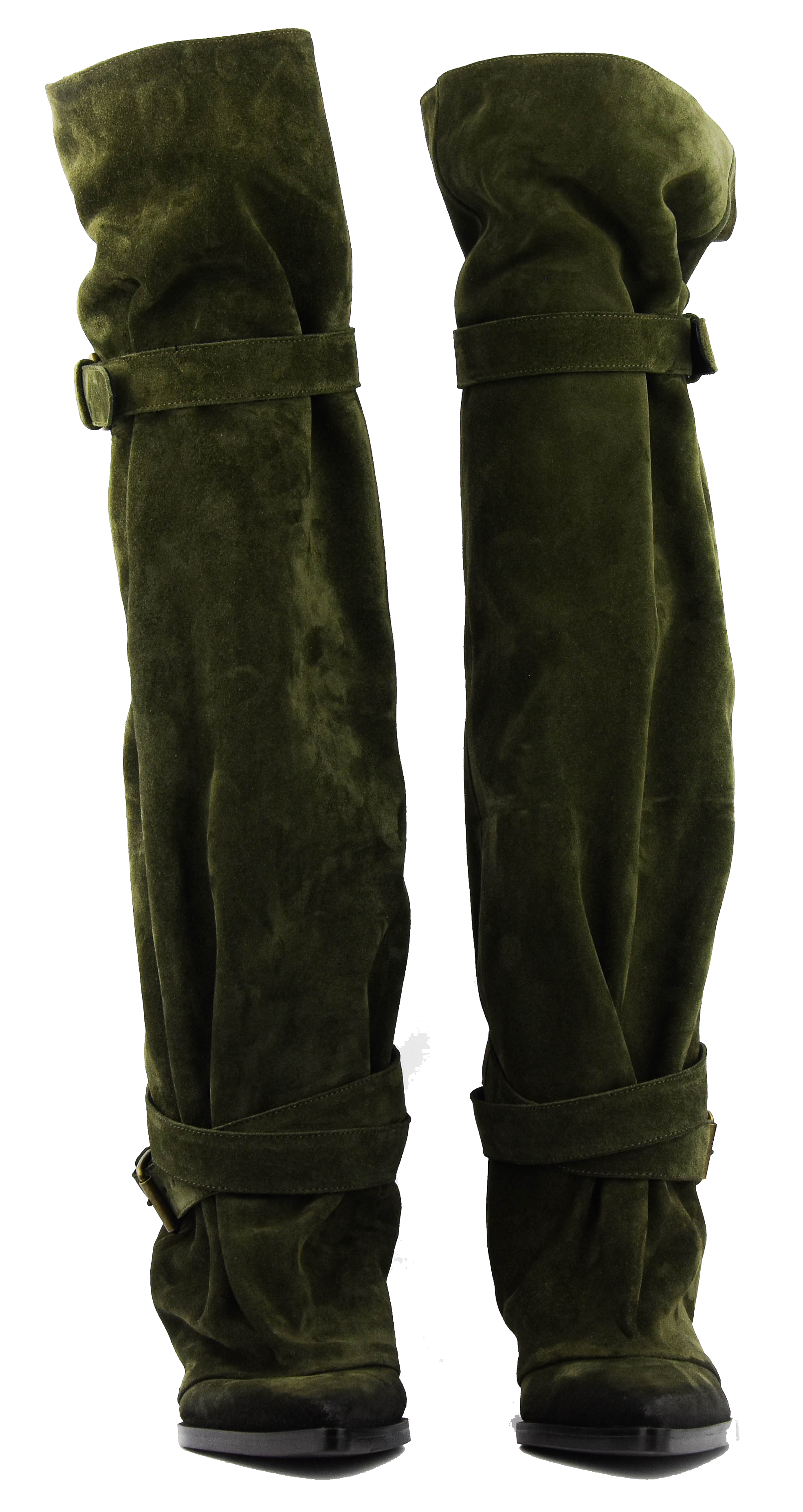 ELENA IACHI 2 BUCKLE SLOUCHY BOOT QUEENIE GREEN