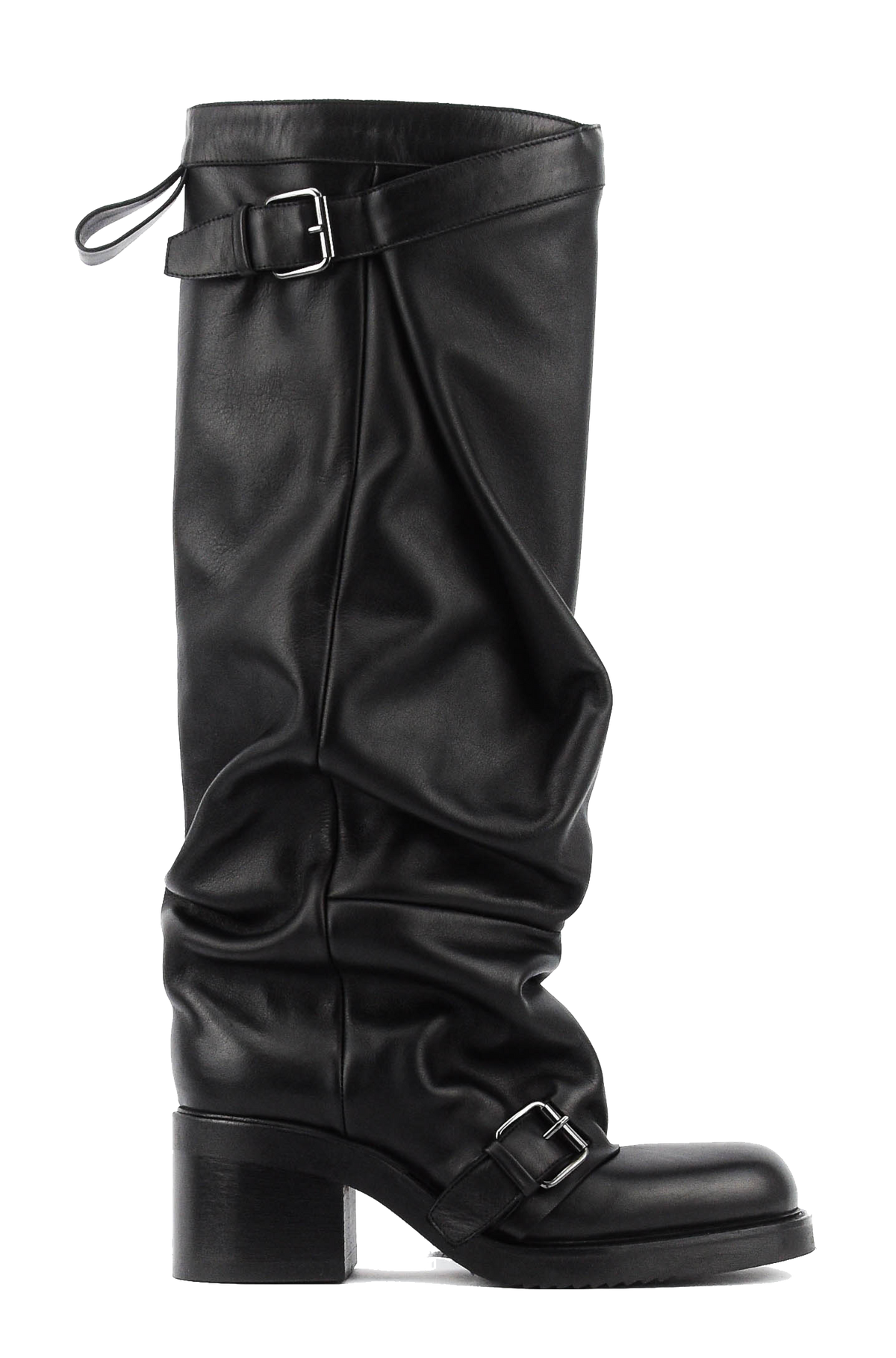 ELENA IACHI HOODED BIKER SHORTER BLACK
