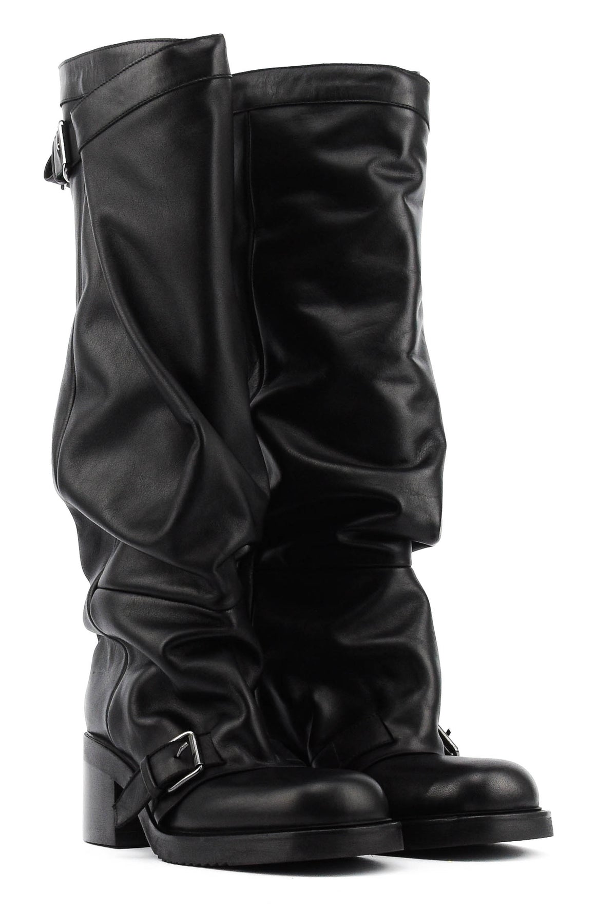 ELENA IACHI HOODED BIKER SHORTER BLACK