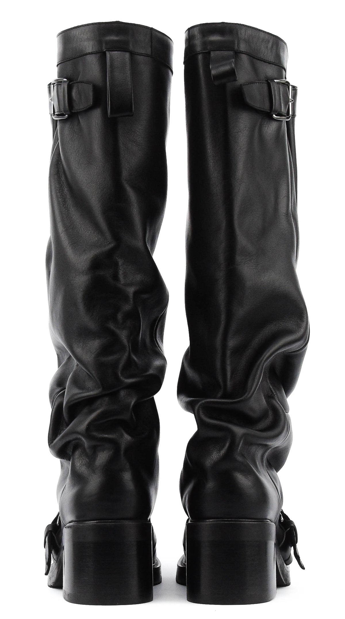 ELENA IACHI HOODED BIKER SHORTER BLACK