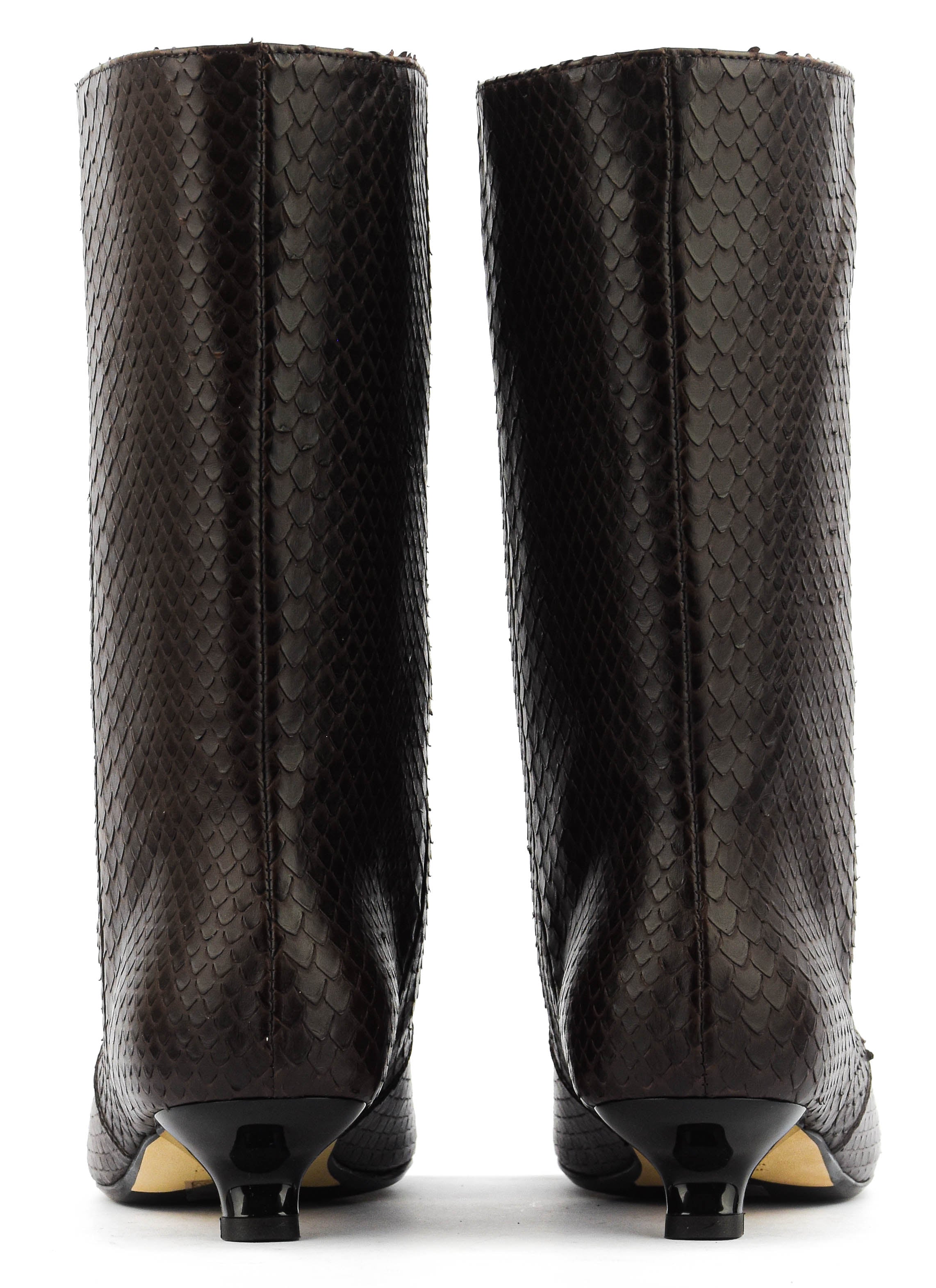 ROTUE SUGAR SWEET BOOTIE QUEENY HEEL PYTHON BROWN