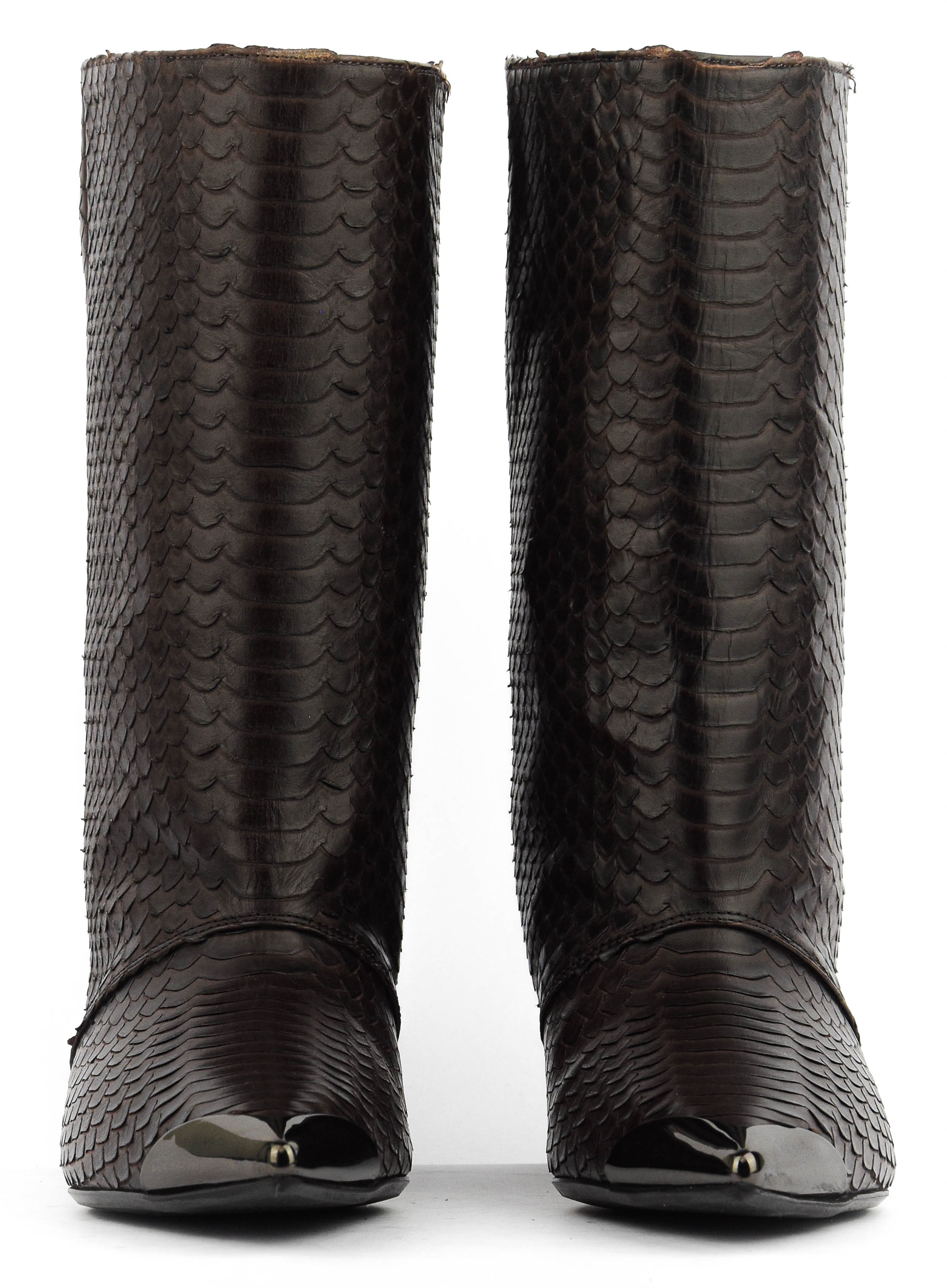 ROTUE SUGAR SWEET BOOTIE QUEENY HEEL PYTHON BROWN