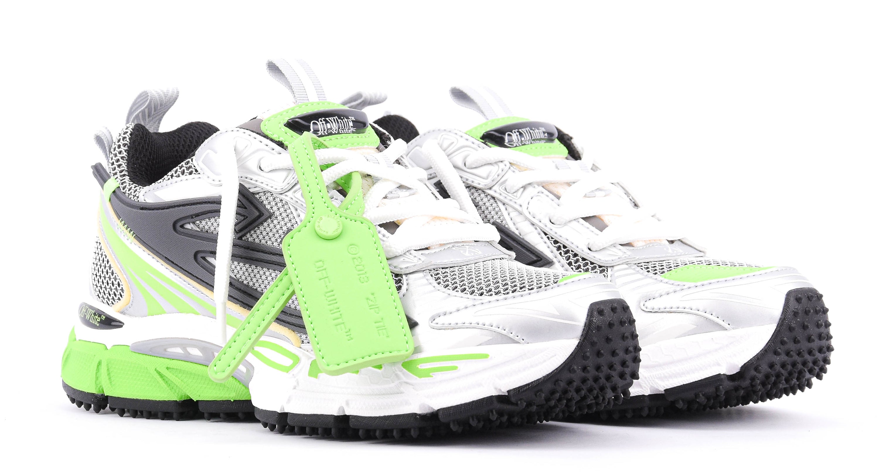 OFF WHITE BE RIGHT BACK GREY/NEON GREEN