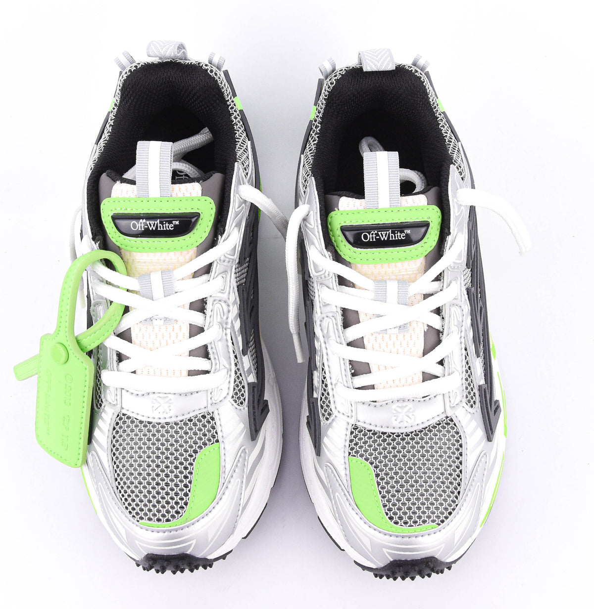 OFF WHITE BE RIGHT BACK GREY/NEON GREEN