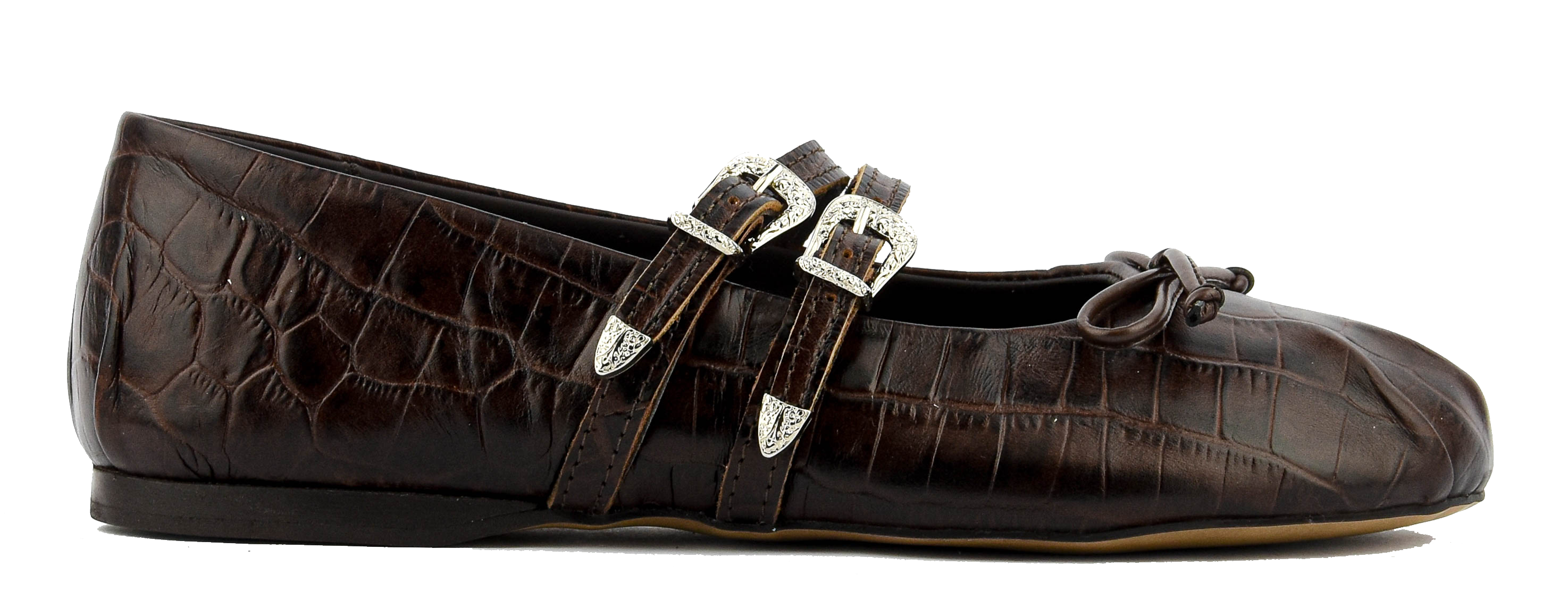 POSA VITA BALLERINA WESTERN CROCO DARK BROWN