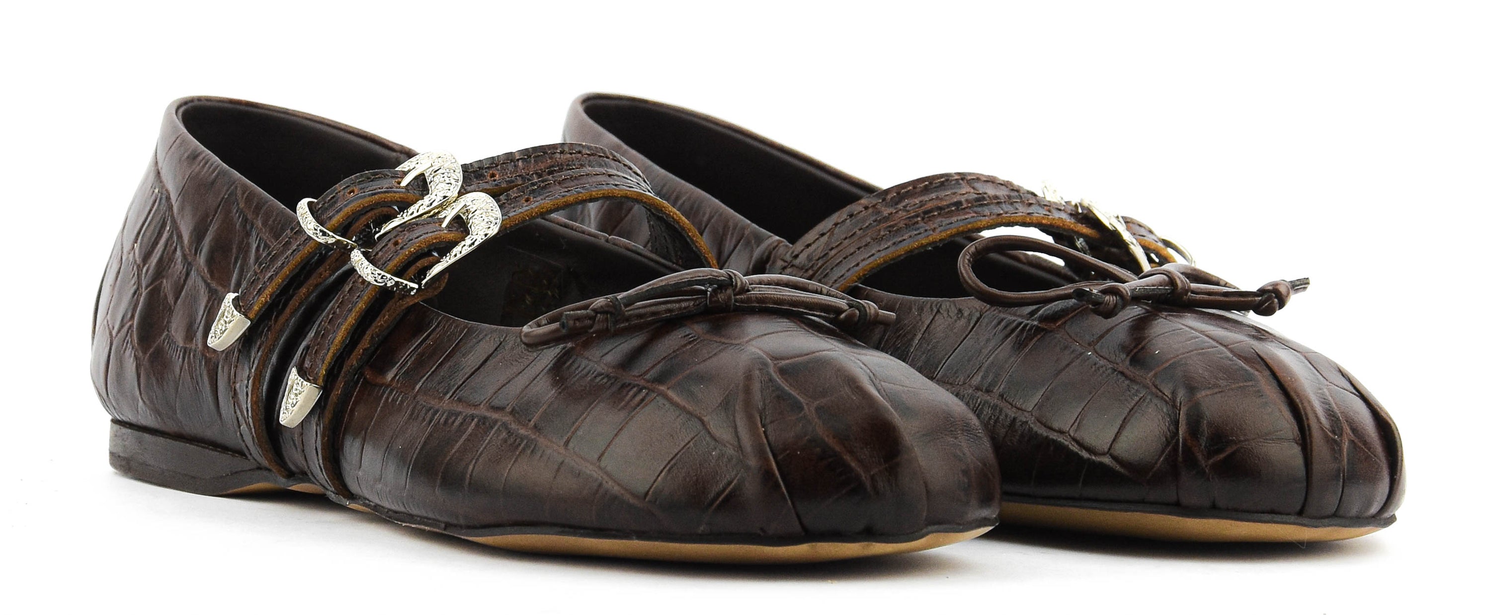 POSA VITA BALLERINA WESTERN CROCO DARK BROWN