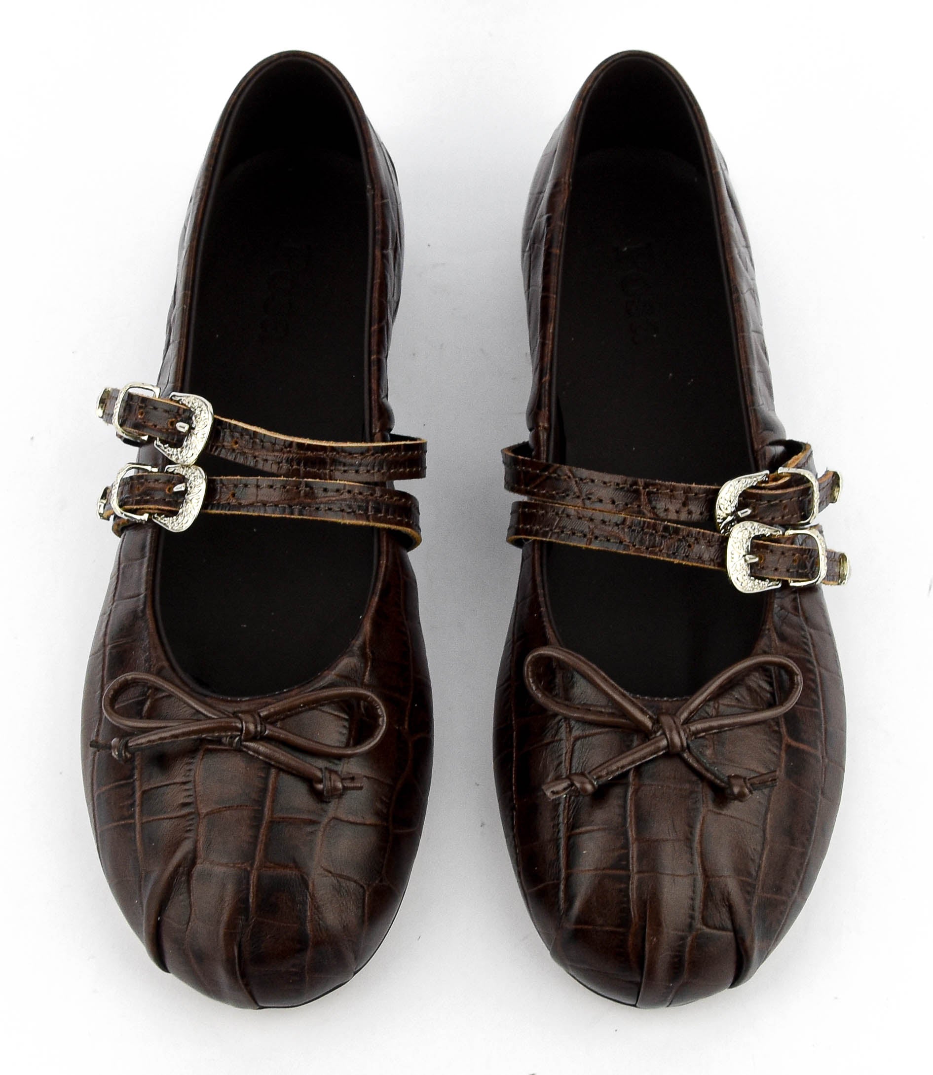 POSA VITA BALLERINA WESTERN CROCO DARK BROWN