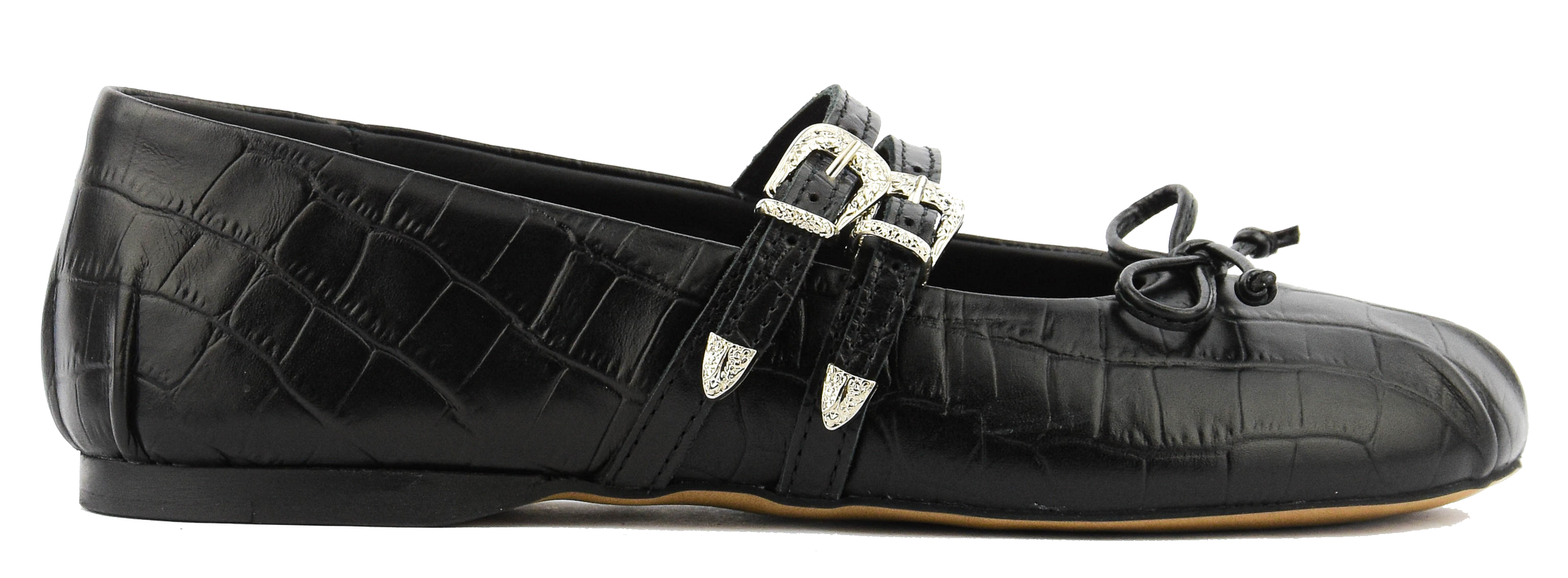 POSA VITA BALLERINA WESTERN CROCO BLACK