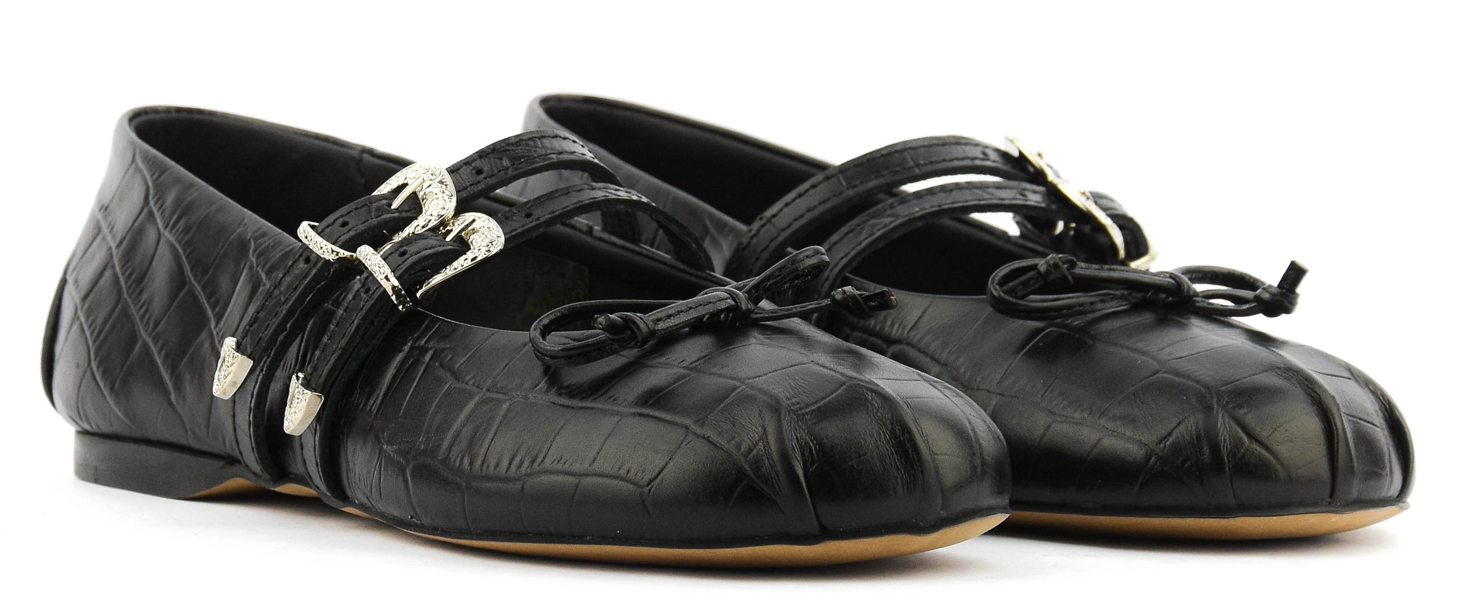 POSA VITA BALLERINA WESTERN CROCO BLACK