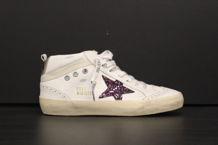 GOLDEN GOOSE MID STAR WHITE BORDO