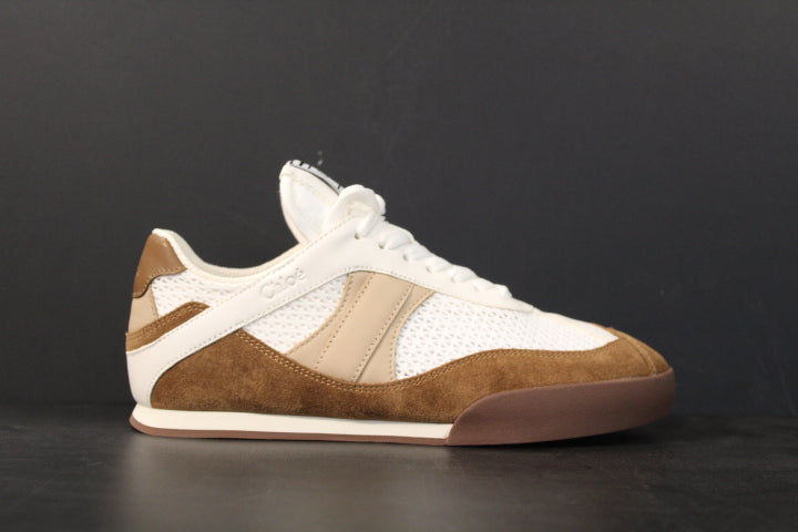 CHLOE KICK SNEAKER LOW NATURAL BROWN