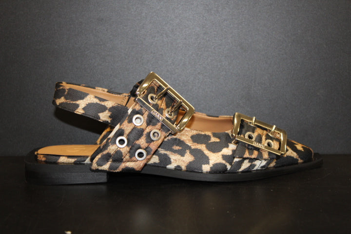 GANNI LEOPARD FEMININE BUCKLE SANDAL