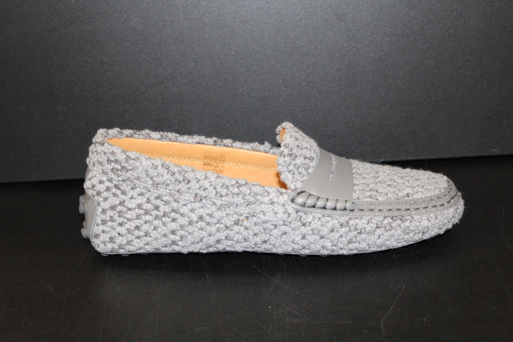 TOD'S MOCCASSINE GREY BOUCLE