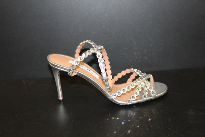 AQUAZZURA TEQUILA SANDAL 85 SILVER