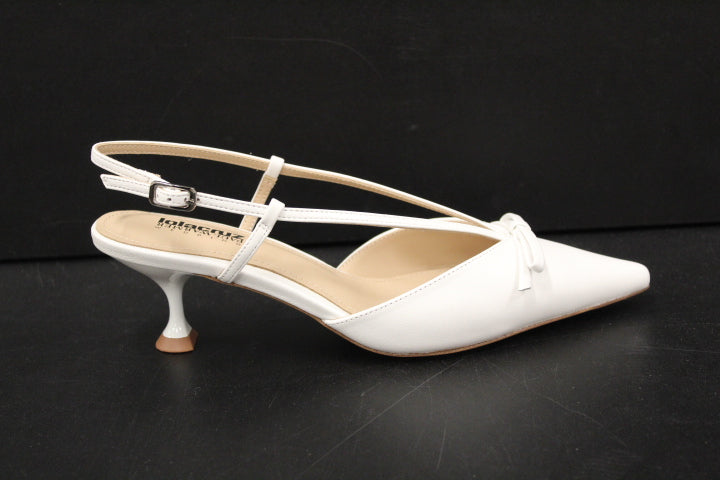 LOLA CRUZ SATINA 55 SLINGBACK WHITE