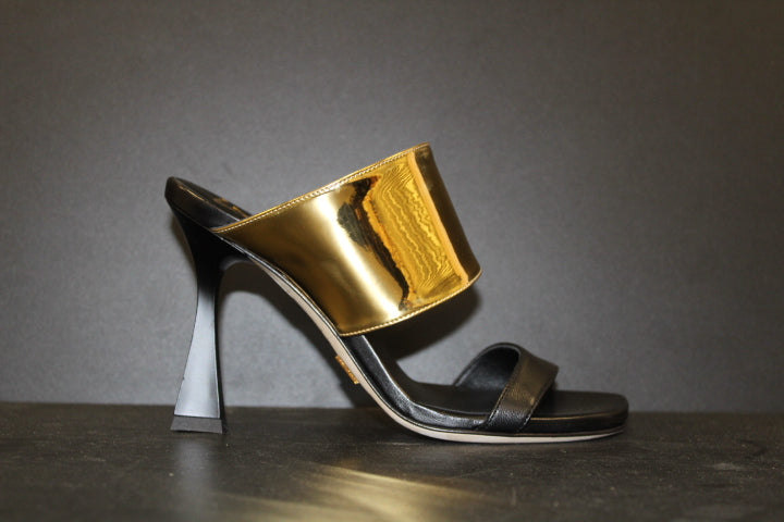 GIAMPAOLO VIOZZI  ASSYMETRICO SANDAL BLACK GOLD