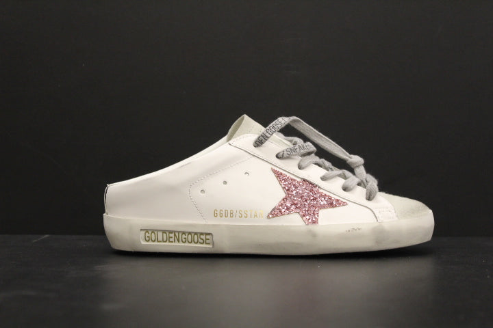 GOLDEN GOOSE SUPERSTAR SABOT WHITE PINK